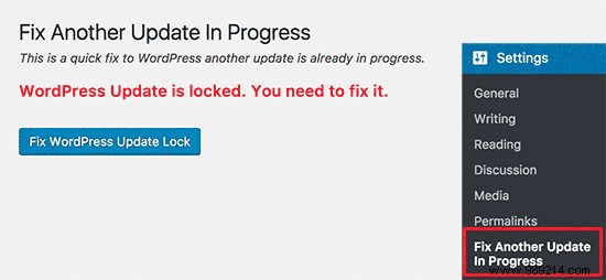 How to fix Another update in process error in WordPress