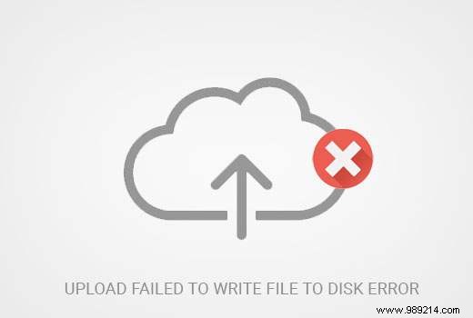 How to fix Upload failed error when writing file to disk in WordPress