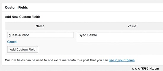 How to rewrite guest author name with custom fields in WordPress