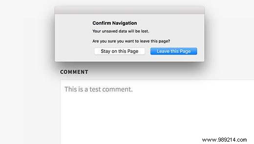 How to Show Confirm Navigation Popup for WordPress Forms