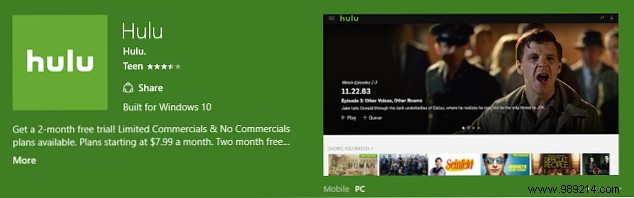 Act now and get 2 free months of Hulu (No Ads!)