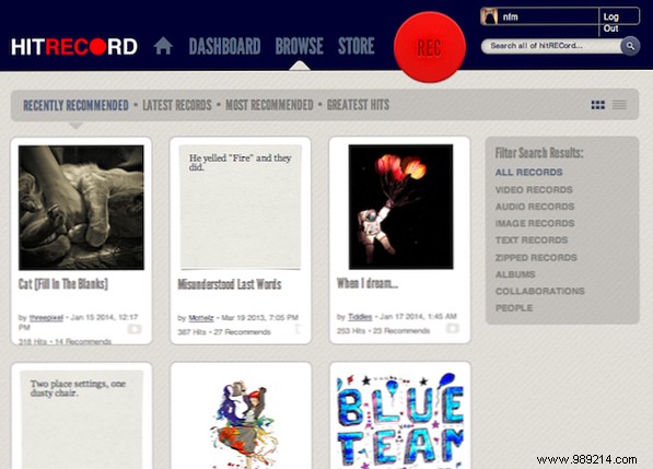 Artistically collaborate with creatives around the world with HitRecord