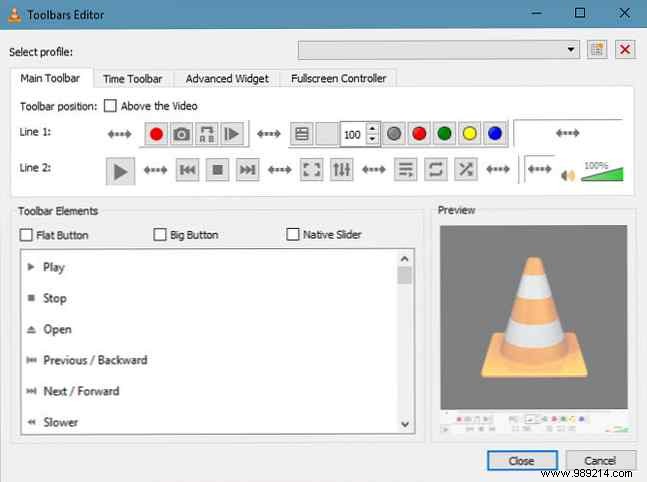 How to customize the appearance and layout of VLC Media Player