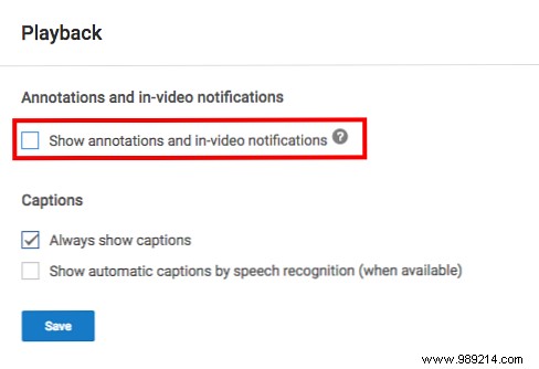 How to disable annoying YouTube annotations