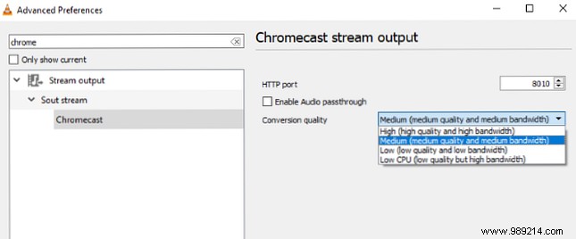 How to stream videos from VLC to Chromecast