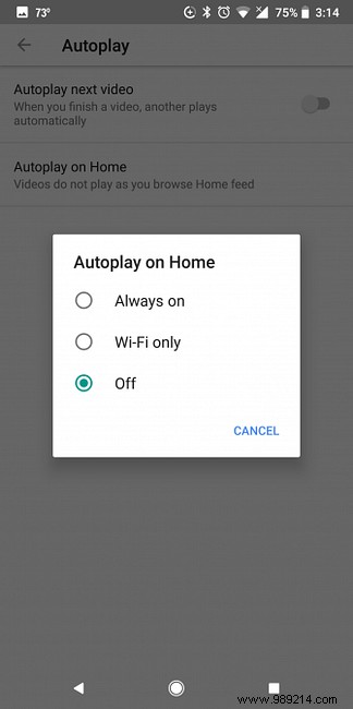 How to stop autoplay videos on YouTube homepage