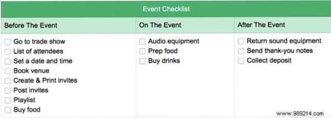 12 Evernote tables to keep your life organized
