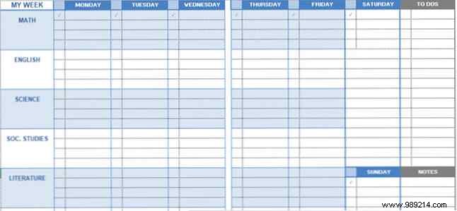 15 Checklist, Schedule and Planner Templates for Students