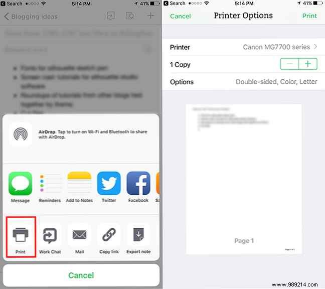 Did you know you can print notes from the Evernote mobile apps?