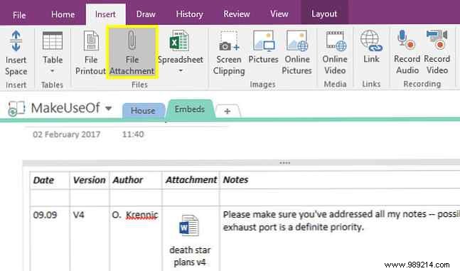 Embed media to turn OneNote into a digital scrapbook