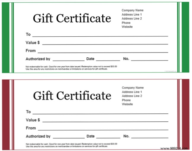 Get a free gift certificate template for Microsoft Office