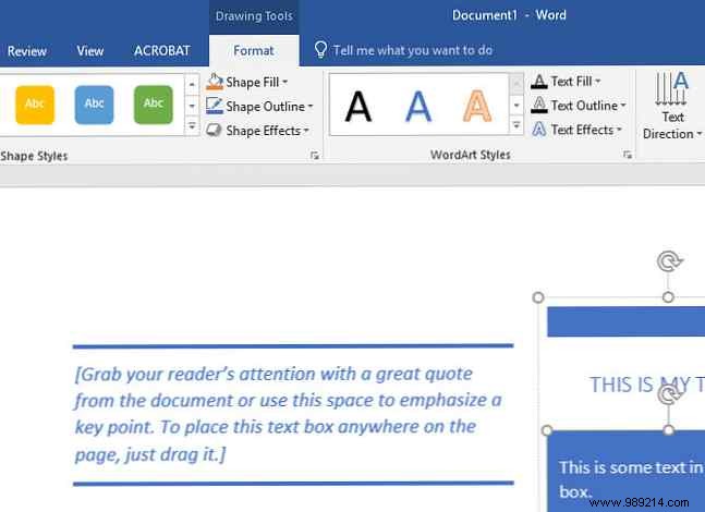 How to Add Custom Layout Text Boxes in Microsoft Word Documents
