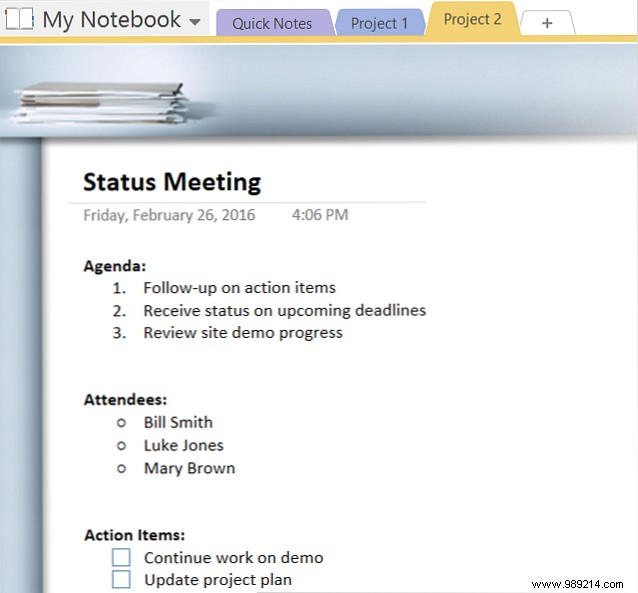 How to adopt OneNote templates for project management 