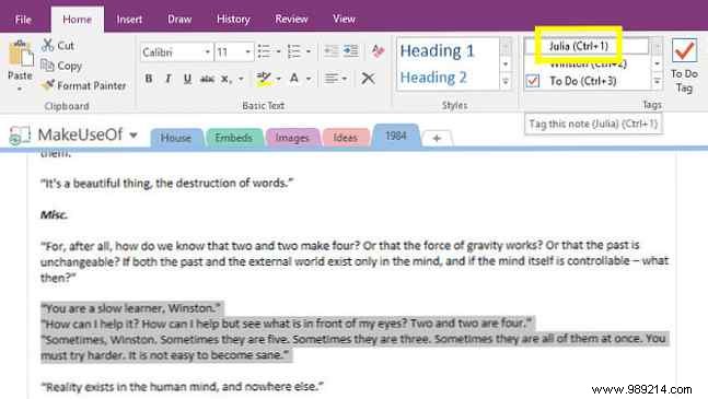 How to collect cliff notes with OneNote
