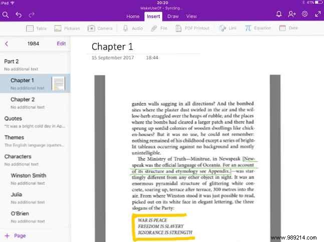How to collect cliff notes with OneNote