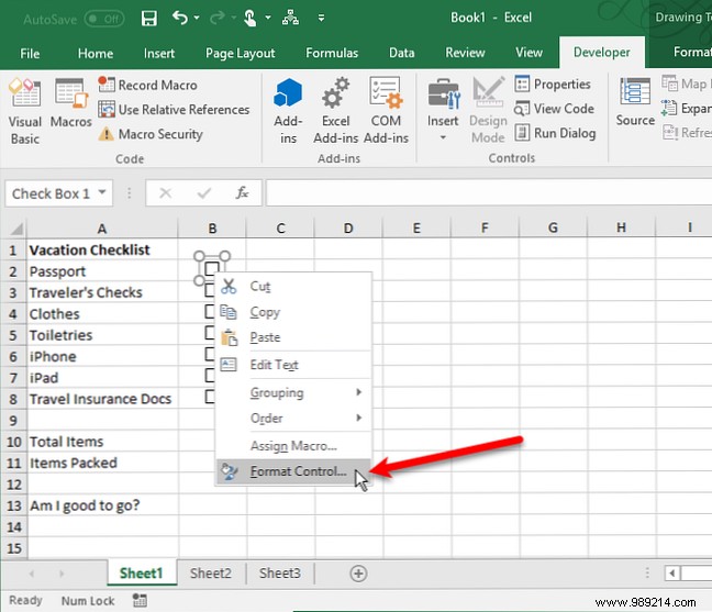 How to create a checklist in Excel