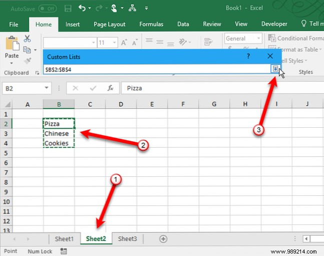 How to create a custom list in Microsoft Excel