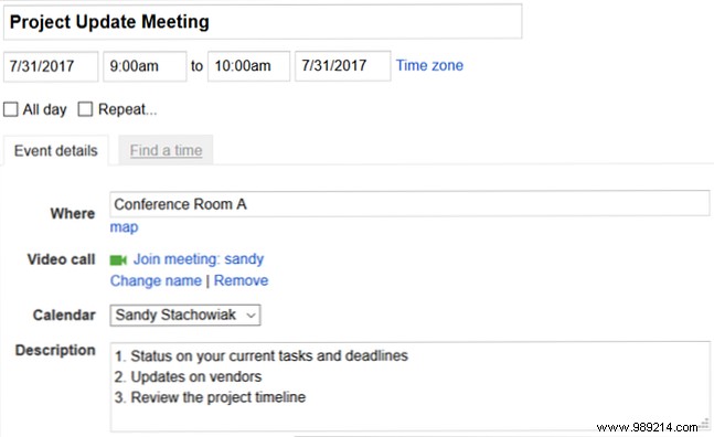 How to create meeting templates in Google and Outlook calendars