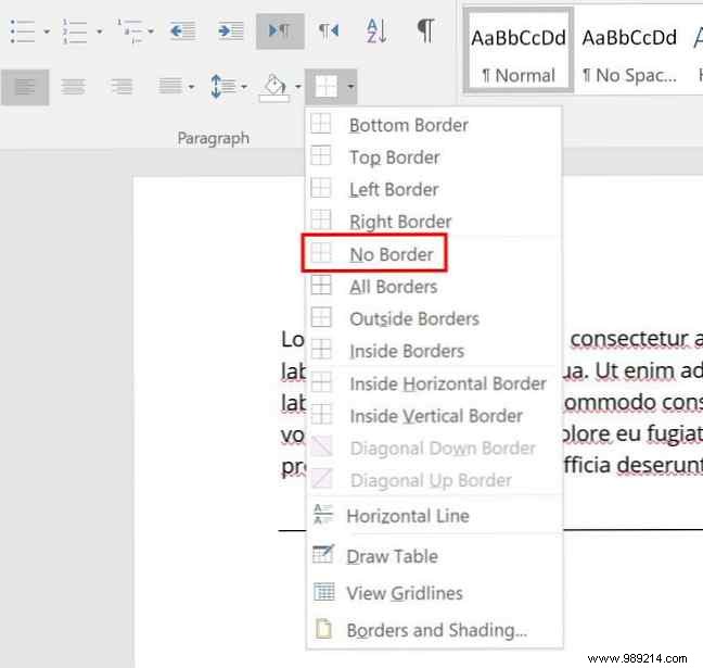 How to remove horizontal lines in Microsoft Word that won t disappear