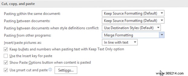 How to customize Microsoft Word layout settings