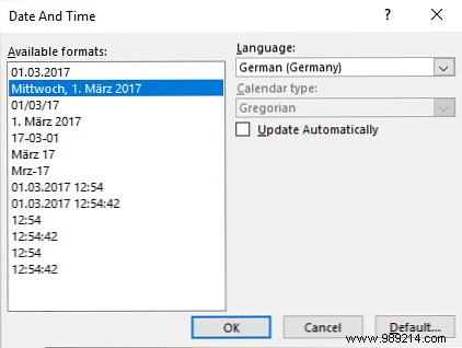 How to display the current date and time in a PowerPoint presentation