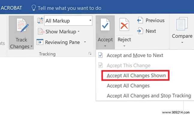 How to filter and apply tracked changes in Microsoft Word