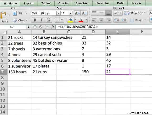 How to extract a number or text from Excel with this function