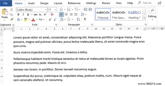 How to generate dummy placeholder text in Microsoft Word documents
