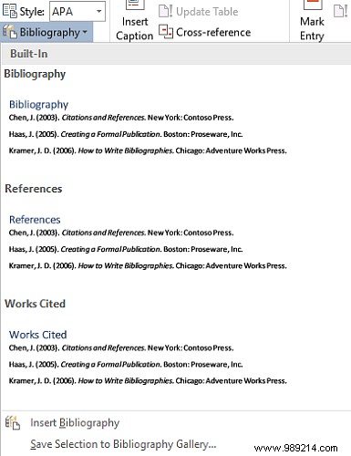 How to generate bibliographies in Microsoft Word with one click