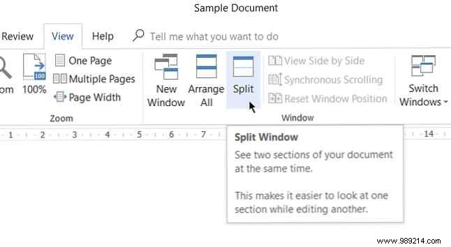 How to freeze a part of a Word document for easy reference