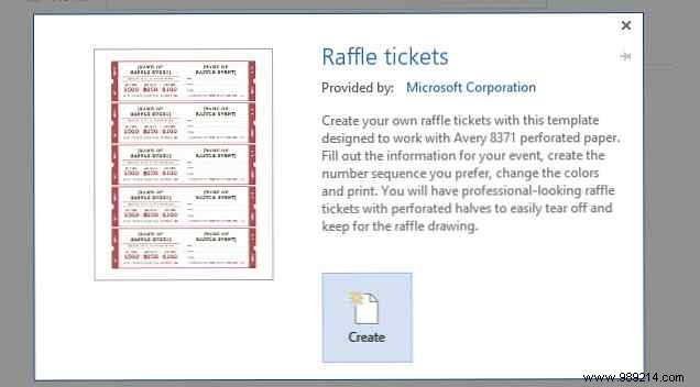 How to get a free raffle ticket template for Microsoft Word