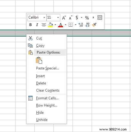 How to manually set column width and row height in Excel