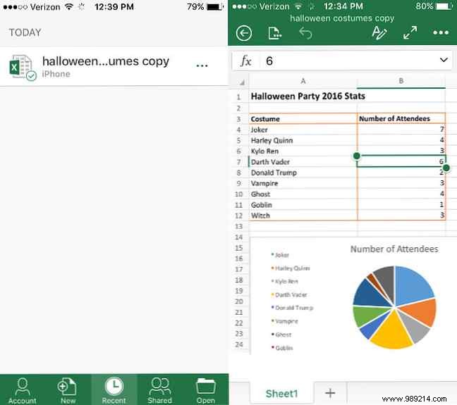 How to open Excel files on a phone or tablet