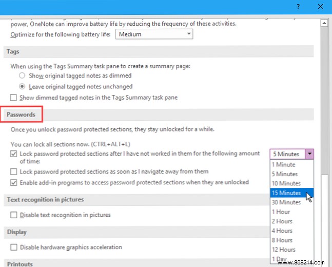 How to password protect your notes in OneNote 2016