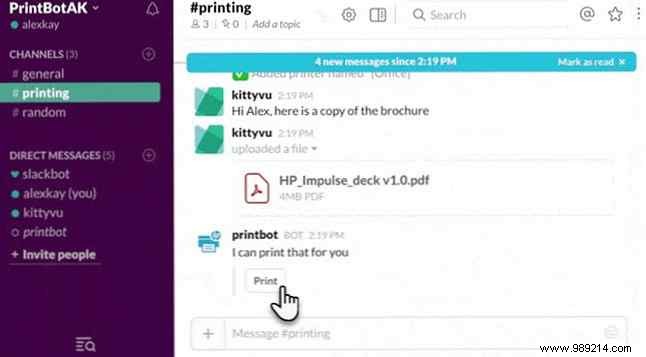 How to print Slack documents using a single command