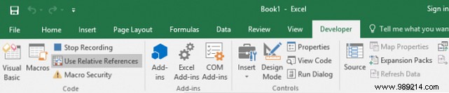 How to record a macro in Excel 2016
