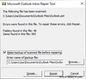 How to repair your Outlook inbox with repair tool