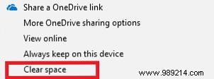 How to delete local copies of OneDrive files without deleting them