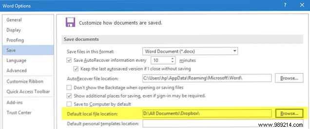 Saving your Office 2016 documents in the cloud