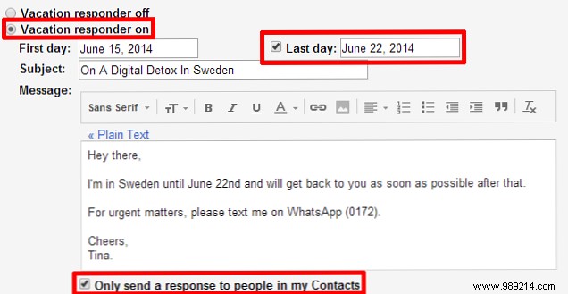 How to set up an out of office email reply service before you go on a trip