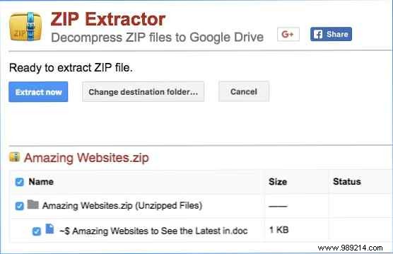 How to unzip ZIP files in Google Drive without downloading them first