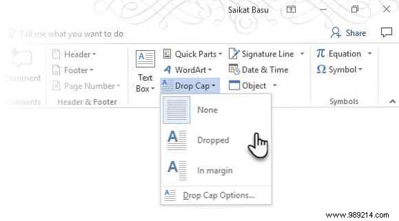 How to use Drop Caps to enhance your text in Microsoft Word