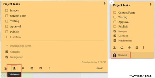 How to use Google Keep for simple project management