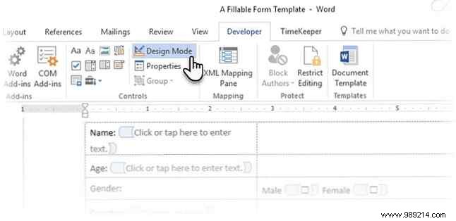 Create a fillable form in Word 2016 and easily collect data