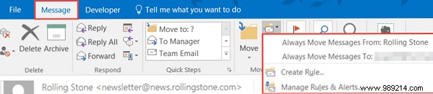 Let Outlook rules manage your email inbox