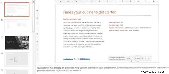 PowerPoint QuickStarter instantly describes any new presentation and gets you up and running right away