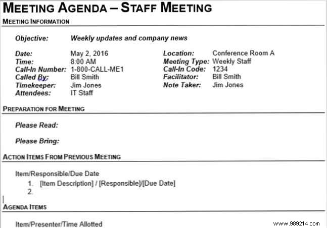 Top 15 Meeting Agenda Templates for Microsoft Word