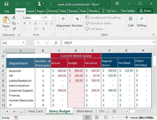 Tips and templates for creating a work schedule in Excel