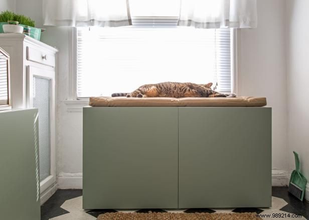 How to hide a kitty litter box inside a cabinet