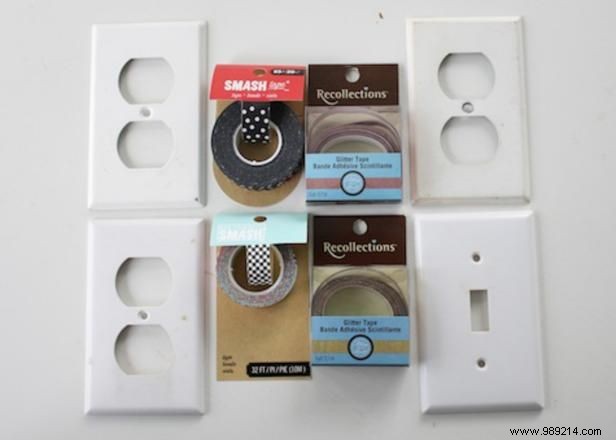 How to decorate switch plates and electrical covers with Washi Tape